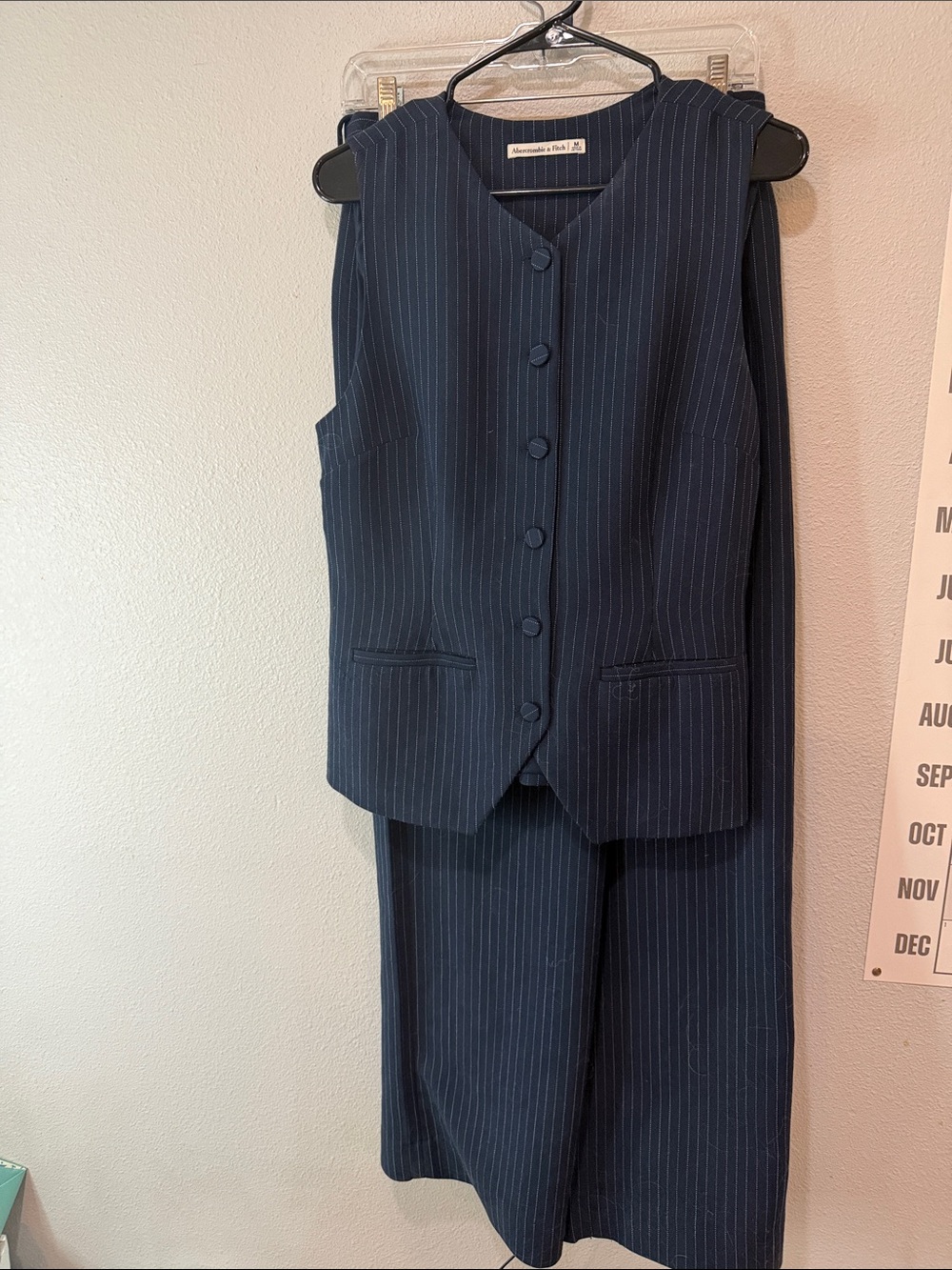 Abercrombie & Fitch Navy Pinstripe Vest and Pants